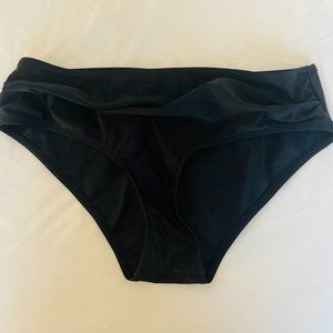 Girls black swim bottoms ruched on the sides